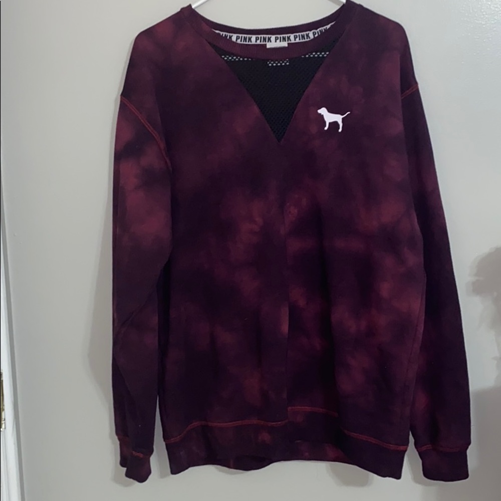 Pink tie dye crew neck